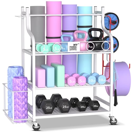 Mythinglogic Yoga Matte Regal, Yogamatte Organizer für Hanteln, Faszienrolle, Kettlebell und Yoga Block, Zuhause und Fitnessstudio Lagerregal Sportgeräte standregal Mythinglogic Yoga Matte Regal, Yogamatte Organizer für Hanteln, Faszienrolle, Kettlebell und Yoga Block, Zuhause und Fitnessstudio Lagerregal Sportgeräte standregal von Mythinglogic