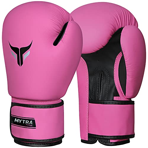 Mytra Fusion Boxhandschuhe Damen Box Handschuhe MMA Training Punching Kickboxhandschuhe (10-oz, Pink) von Mytra Fusion