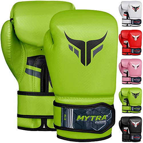 Mytra Fusion Kids Boxing Gloves Carbon AL2 (Green, 4OZ) von Mytra Fusion