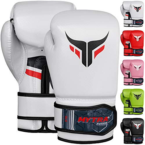 Mytra Fusion Kids Boxing Gloves Carbon AL2 (White, 6OZ) von Mytra Fusion
