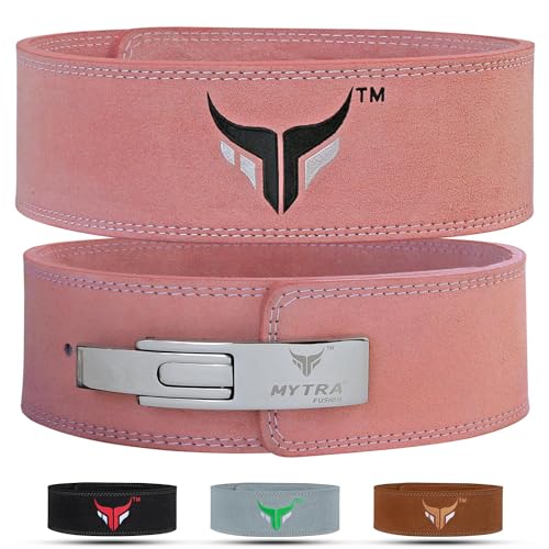 Mytra Fusion gewichthebergürtel 100% Echtes Leder Weightlifting Belt weiße Schnalle, Lifting Belt for Fitnessstudio, Fitness, Training, gewichthebergürtel Herren & Damen Gym Belt (Pink, L) Mytra Fusion gewichthebergürtel 100% Echtes Leder Weightlifting Belt weiße Schnalle, Lifting Belt for Fitnessstudio, Fitness, Training, gewichthebergürtel Herren & Damen Gym Belt (Pink, L) von Mytra Fusion