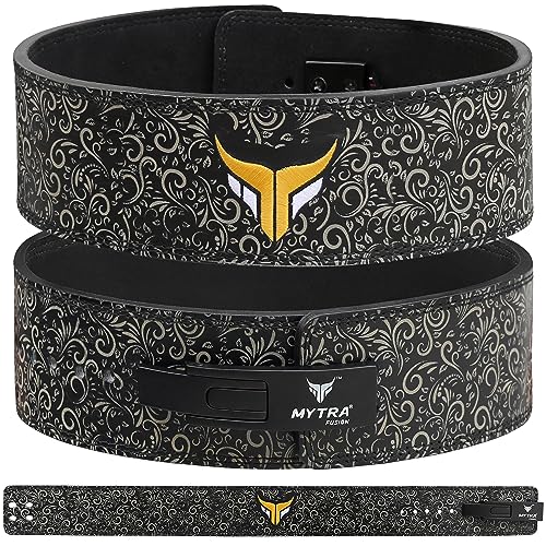 Mytra Fusion gewichthebergürtel weiße Schnalle lifting belt for Fitnessstudio, Fitness, Training, gewichthebergürtel herren & damen gym belt (Black, S) von Mytra Fusion