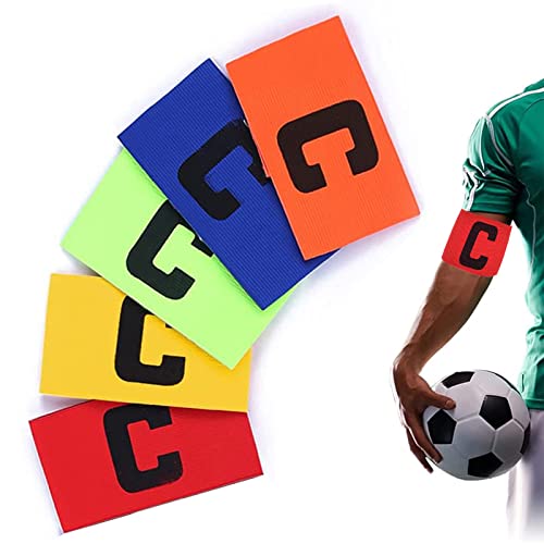 NA 5 Stück Fußball Spielführer-armbinde, Multicolor FußBall Captain Armband, Verstellbare Größe Elastic Kapitäns Armbinden für Fußball, C-Standard Armbinde für Erwachsene Youth Sportarten von N\A