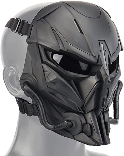 Airsoft-Maske Schädel Taktische Vollgesichtsmaske, Mit PC-Linse Anti-Aufprall-Dual-Modus-Tragedesign Verstellbarer Schultergurt von N\C