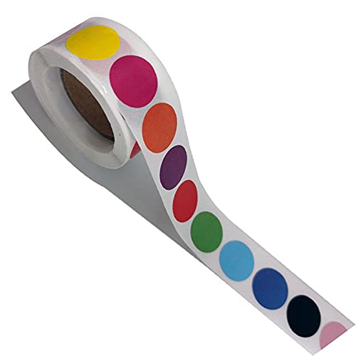 NC 1 Rollen 500 Stück Runde Abnehmbare Farbcode-Dot-Aufkleber Etikettenrollen Label Sticke Abnehmbare Farbcode-Dot-Aufkleber Büroinventar-Beschriftungs-Aufkleber-Etikett von N\C