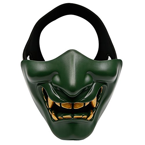 NC Airsoft Halbmaske, Evil Demon Knight Kabuki Maske, Airsoft Paintball CS Spiel Maskerade und Halloween Ideal Maske von NC