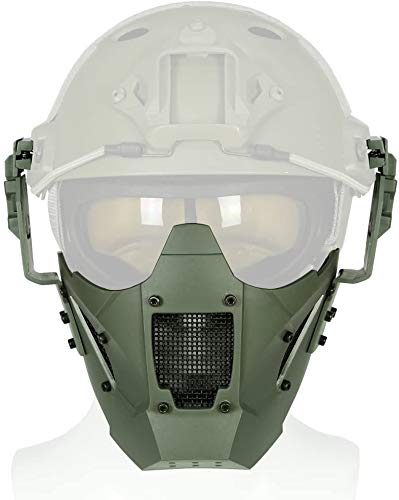 NC Airsoft Tactical Protective Half-Face Mesh-Maske, Verwendet Für Airsoft Paintball-Jagdschießen, Geeignet Für Schnelle Helmschienen von NC