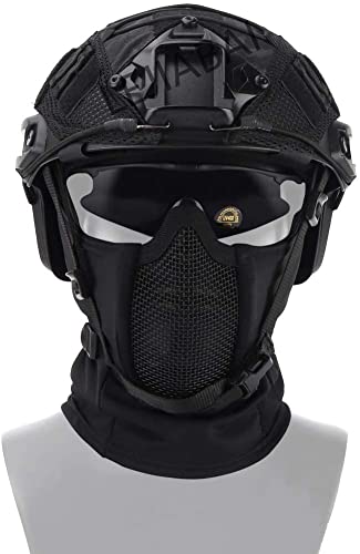 Taktischer Air Gun Paintball Fast Helm Mit Helmüberzug, Faltbarem Design Ninja Style Balaclava Mesh Maske Und taktischer Schutzbrille von NC