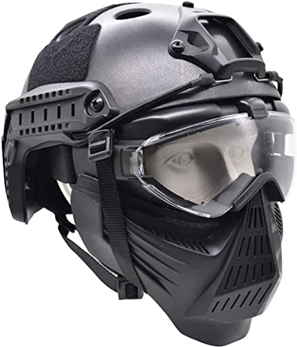 Taktischer Luftgewehr-Vollgesichtsschutzhelm mit Linsenbrillenmaske, geeignet für CS-Überlebensspiel-Paintball-Rollenspiele von N\C