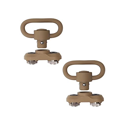 ND Sling Mount Sling Swivel 1,25 Zoll Adapteraufsatz für M-Lok Schiene, hochfester Stahl, Flugzeugaluminium, matt hellbraun, 2 Stück ND Sling Mount Sling Swivel 1,25 Zoll Adapteraufsatz für M-Lok Schiene, hochfester Stahl, Flugzeugaluminium, matt hellbraun, 2 Stück von N\D