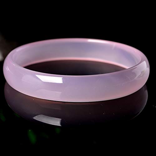 N/V 52-64mm Achat Pink Chalcedon Jade Armreif Hibiskus Jadeit Armband für Frauen,56mm von N/V