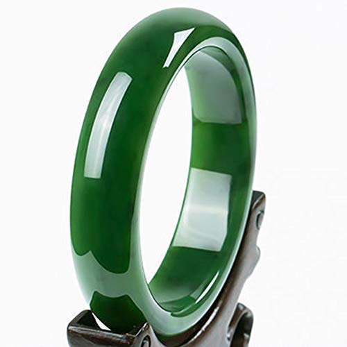 N/V Natürliches Spinat Green Jade Armreifen Armband für Frauen Geschenke Armbänder für Damen,58-60mm von N/V