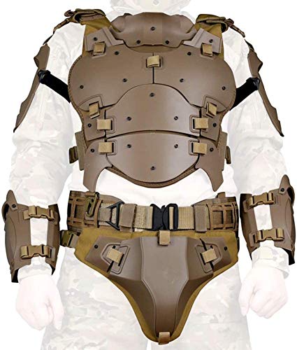 N/W Airsoft Tactical Armor Set, Einstellbarer taktischer Molle-Brustschutz, Einstellbarer Kampfgürtel für den Ellbogen-Schulterschutz, CS-Rollenspiel-Filmkostüm von N/W