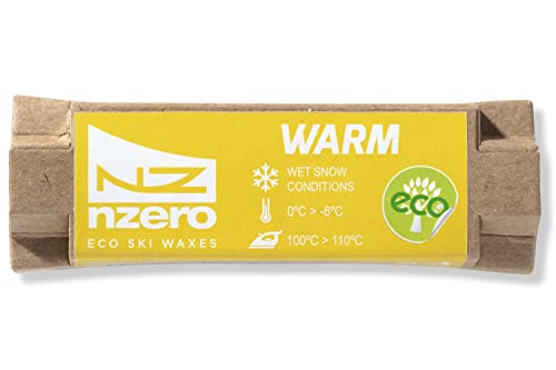 NZEROWAX Organisch Warmwachs, Gelb (Warm Yellow), 50 g, Bio-Pflanzenwachs für nasse Schneeverhältnisse, 0 ºC / -6 ºC, Ski von N-ZERO