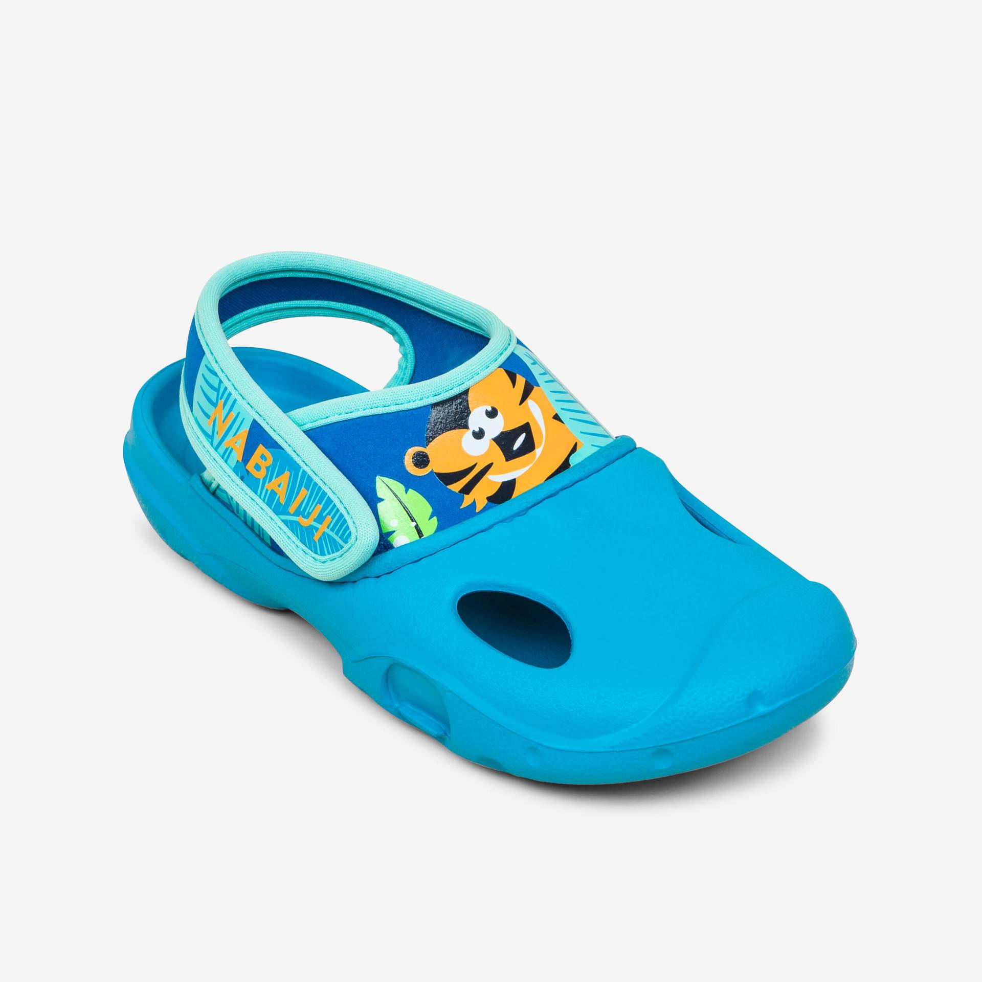 Bade-Clogs Kinder - 500 Tiger blau Bade-Clogs Kinder - 500 Tiger blau von NABAIJI