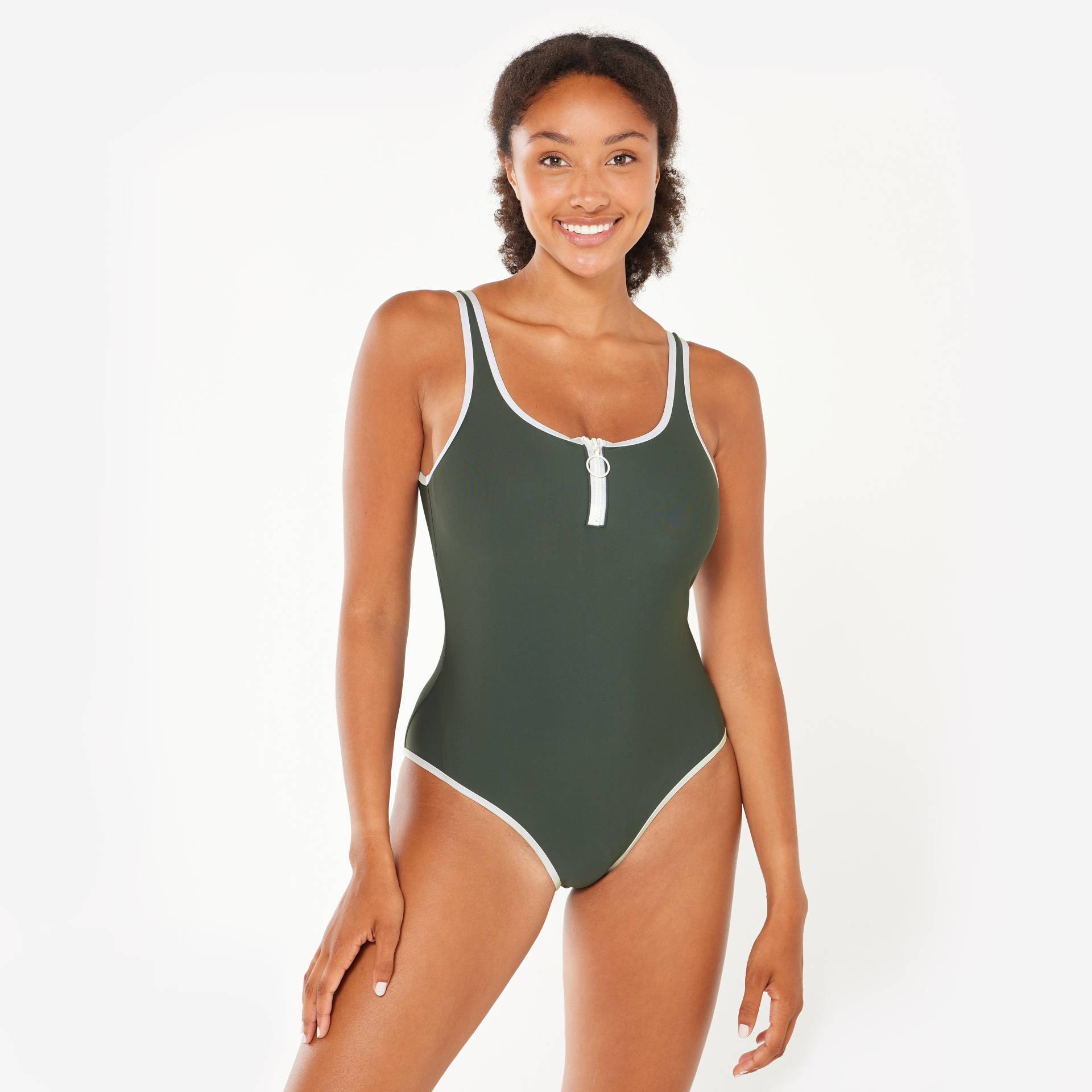 Badeanzug Damen - Heva Joy Zip khaki Badeanzug Damen - Heva Joy Zip khaki von NABAIJI