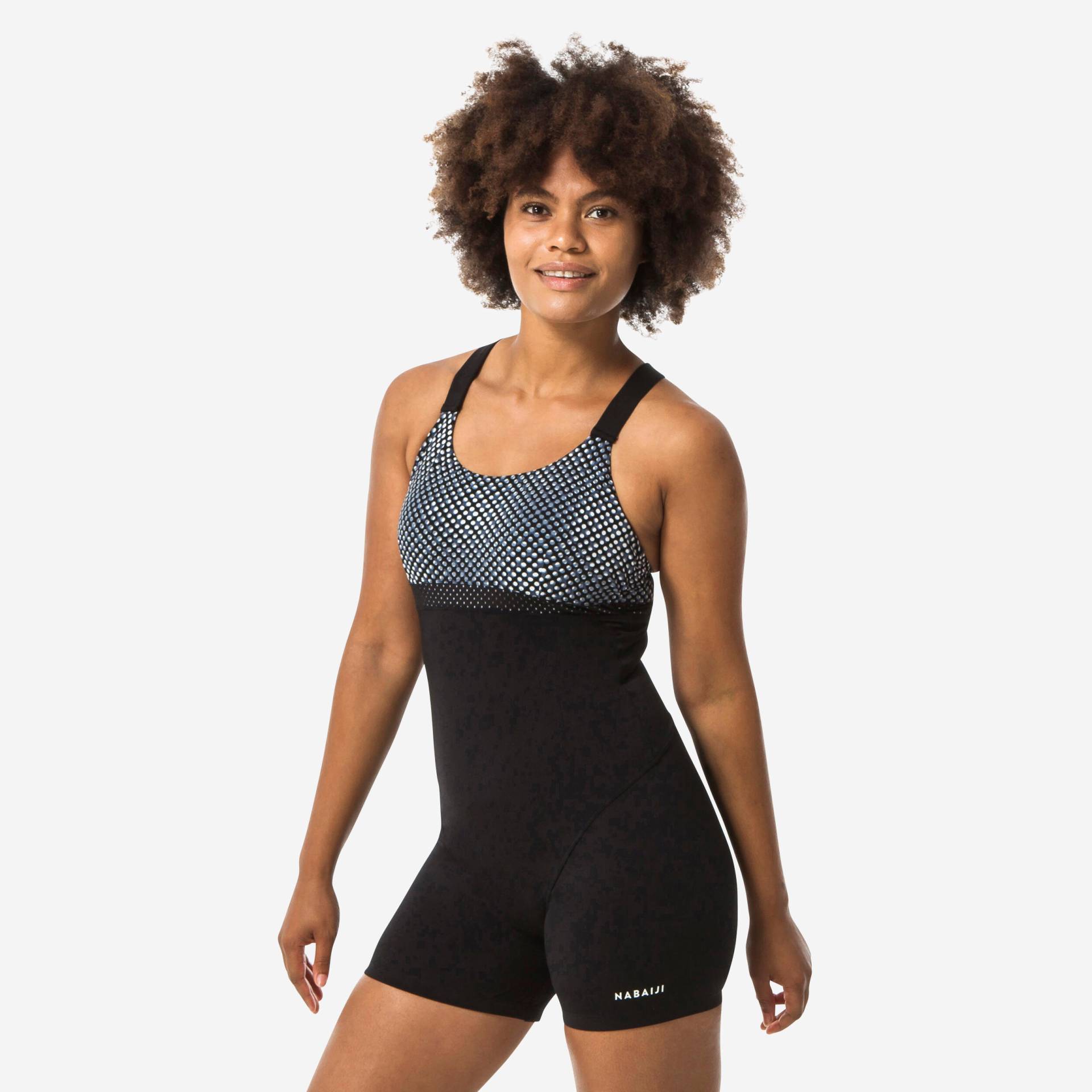 Badeanzug Shorty Aquagym Aqua-Cycling Damen - Elea Bul schwarz/grau Badeanzug Shorty Aquagym Aqua-Cycling Damen - Elea Bul schwarz/grau von NABAIJI