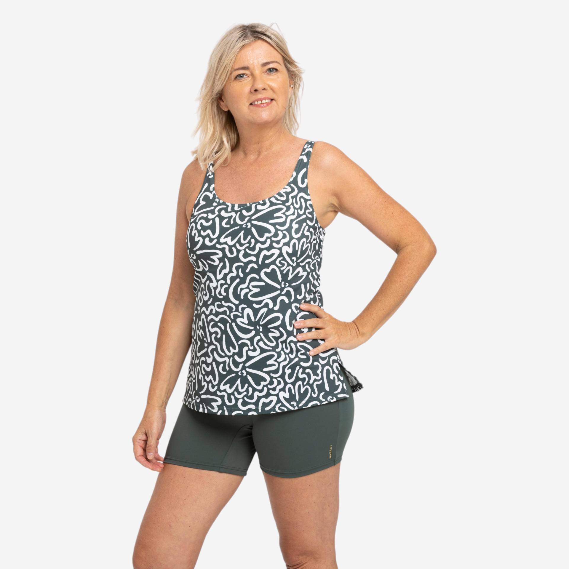 Badeanzug Tankini Shorty Damen - Heva Ondu khaki Badeanzug Tankini Shorty Damen - Heva Ondu khaki von NABAIJI