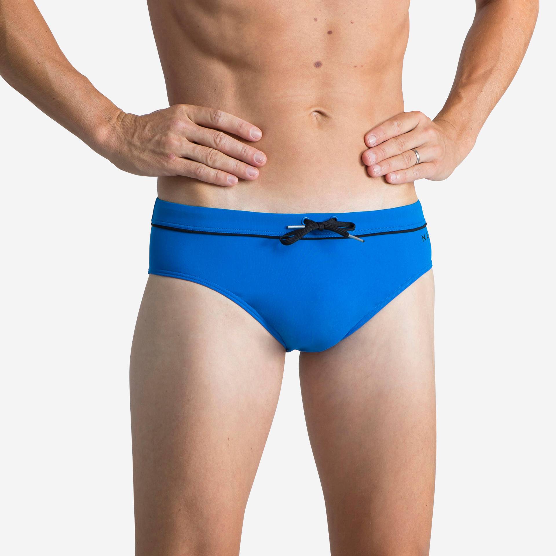 Badehose Slip Herren - 100 Pep blau/schwarz von NABAIJI