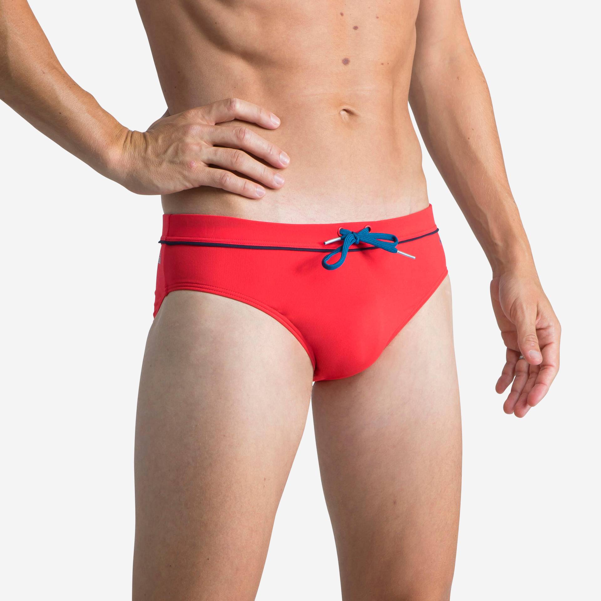Badehose Slip Herren - 100 Pep rot/blau Badehose Slip Herren - 100 Pep rot/blau von NABAIJI