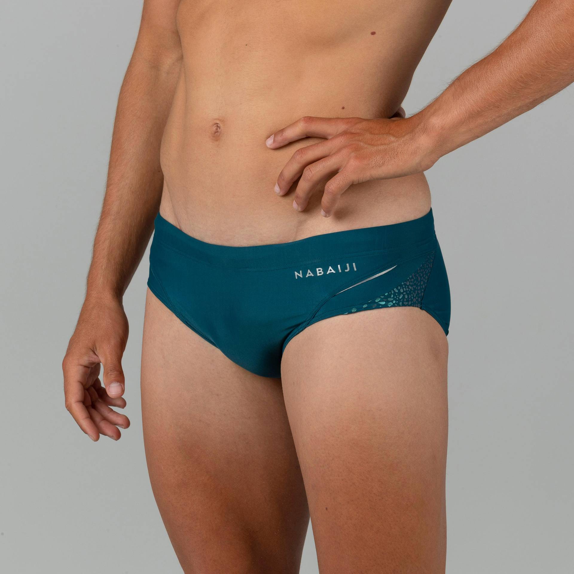 Badehose Slip Herren - 900 Yoke Baleo türkis/grün von NABAIJI