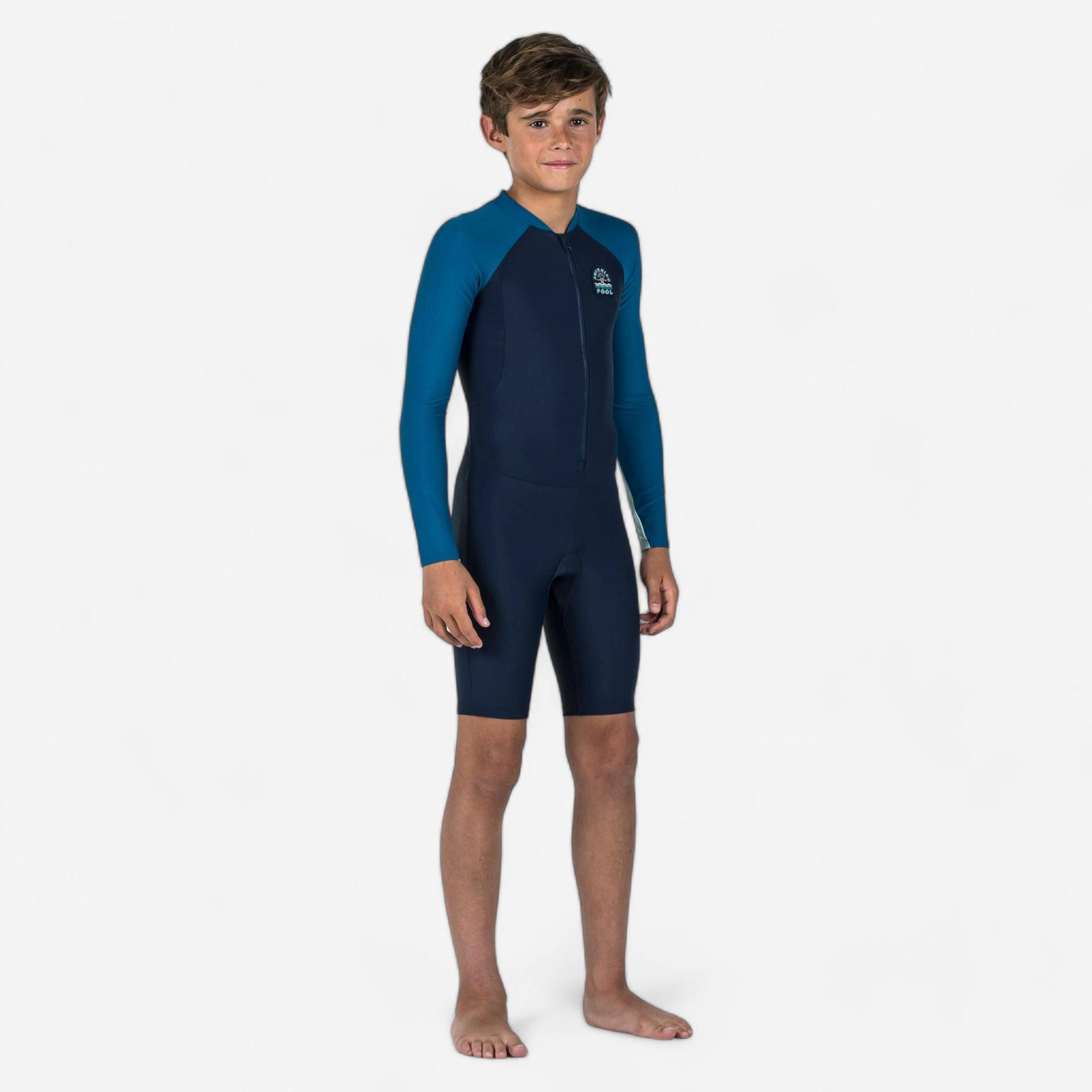 Schwimmanzug Shorty langarm Jungen - 100 blau von NABAIJI