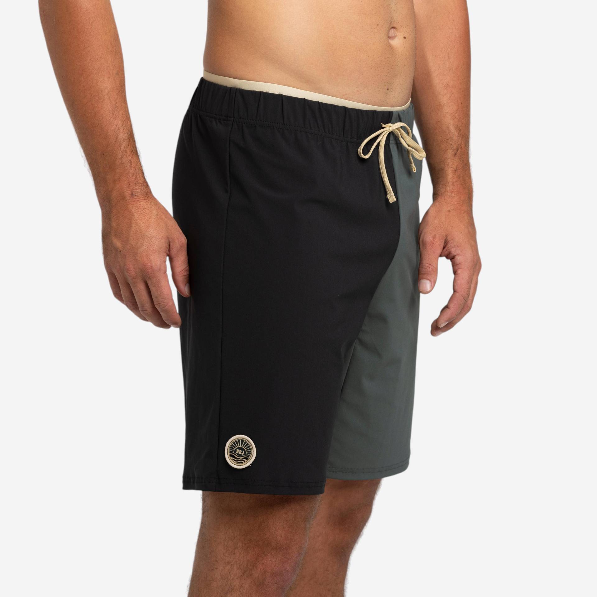 Schwimmshorts Herren - 100 Long schwarz/grau von NABAIJI