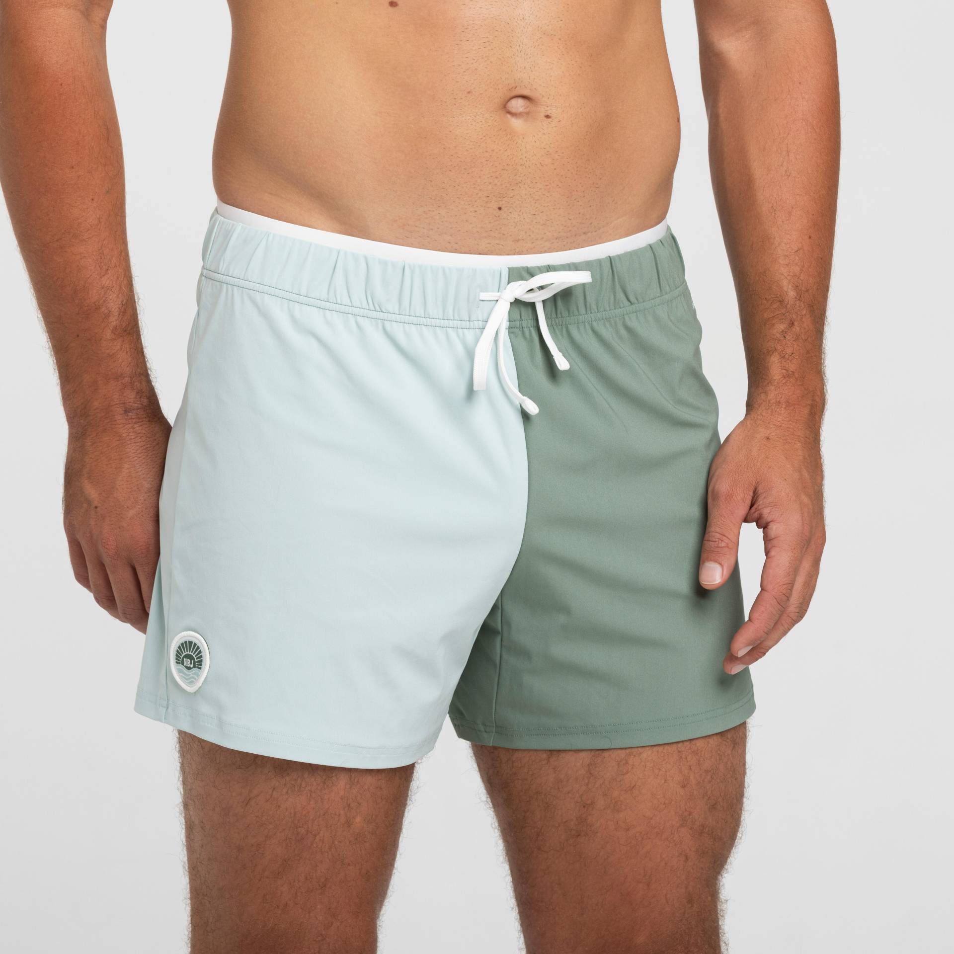 Schwimmshorts Herren kurz - 100 grün/khaki von NABAIJI