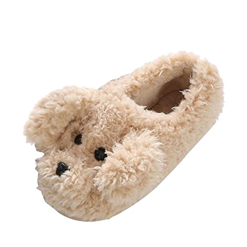 Bequeme Slippers Unisex Baumwollehausschuhe Damen Flauschige Atmungsaktiv Hausschuhe Damen Geschlossen rutschfest Flachen Schuhe Hausschuhe Damen Winter Plüsch Pantoffeln Herren Warm Filzpantoffeln von NAFING