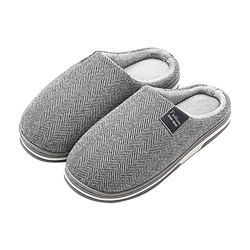 Hausschuhe Damen Geschlossen rutschfest Flachen Schuhe Bequeme Slippers Unisex Hausschuhe Damen Winter Plüsch Baumwollehausschuhe Damen Flauschige Atmungsaktiv Pantoffeln Herren Warm Filzpantoffeln von NAFING