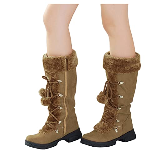 NAFING Damen Winterstiefel, Winterstiefel Damen Elegant Kurzstiefel Ankle Boots Stiefel Bequemer Schlupfschuhe Westernstiefel Halbhoch Halbstiefel Wildleder Damenstiefel Winterstiefel von NAFING