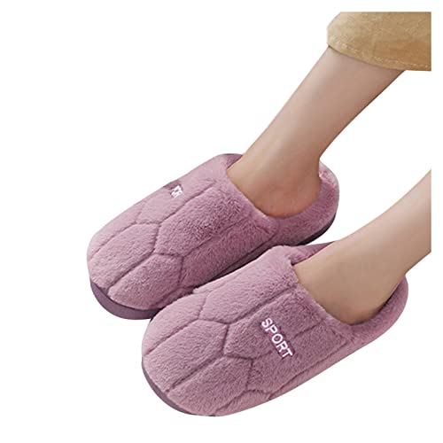 NAFING Hausschuhe-22, Warme Hausschuhe Herren Pantoletten Bequeme Unisex Flache Slippers Flauschige Winter Plüsch Warm Gefüttert rutschfeste Filzpantoffeln Outdoor/Indoor von NAFING