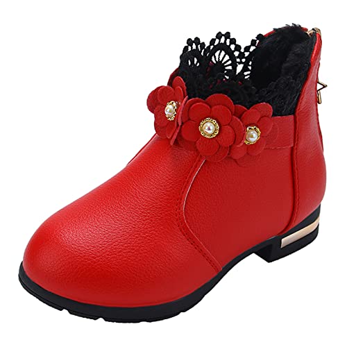 NAFING Kinder-Schuhe, Schnürstiefel Kinder rutschfest Leicht Snowboots Winterstiefel für Jungen Mädchen Stiefeletten Bequem Stiefel Winterschuhe Gefüttert Schneestiefel Klassische Stiefel von NAFING