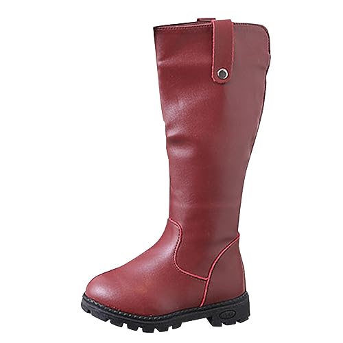 NAFING Stiefeletten-Mädchen-27, Leicht Snowboots Winterstiefel für Jungen Mädchen Schnürstiefel Kinder rutschfest Winterschuhe Gefüttert Schneestiefel Klassische Stiefel Stiefeletten Bequem Stiefel von NAFING