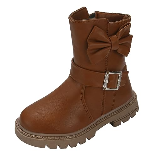 NAFING Stiefeletten-Mädchen-31, Stiefeletten Mädchen Bequem Stiefel Kinder Winterschuhe Gefüttert Schneestiefel Klassische Stiefel Leicht Snowboots Winterstiefel für Jungen Schnürstiefel rutschfest von NAFING