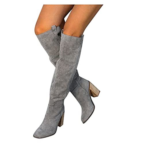 NAFING Winter Schuhe Damen, Western Stiefeletten Damen Halbhoch Halbstiefel Ankle Boots Winterstiefel Wildleder Stiefel Westernstiefel Elegant Schlupfschuhe Bequemer Damenstiefel Kurzstiefel von NAFING