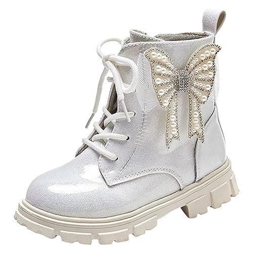 NAFING Winter-Stiefel-Mädchen, Schnürstiefel Kinder rutschfest Winterstiefel für Jungen Mädchen Stiefeletten Bequem Stiefel Leicht Snowboots Klassische Stiefel Winterschuhe Gefüttert Schneestiefel von NAFING