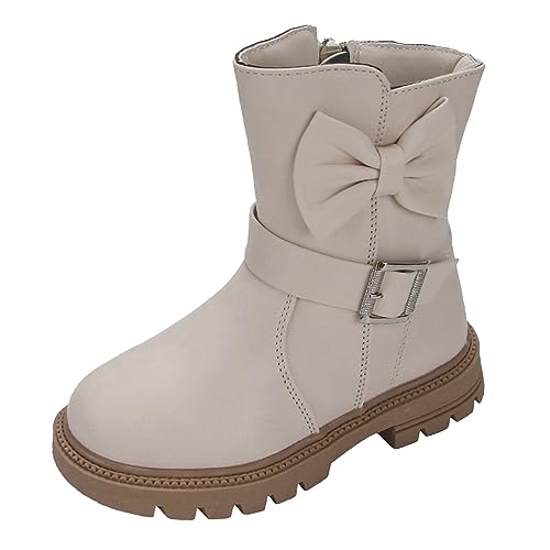 NAFING Winterschuhe-Jungen-32, Stiefeletten Mädchen Bequem Stiefel Kinder Winterschuhe Gefüttert Schneestiefel Klassische Stiefel Leicht Snowboots Winterstiefel für Jungen Schnürstiefel rutschfest von NAFING