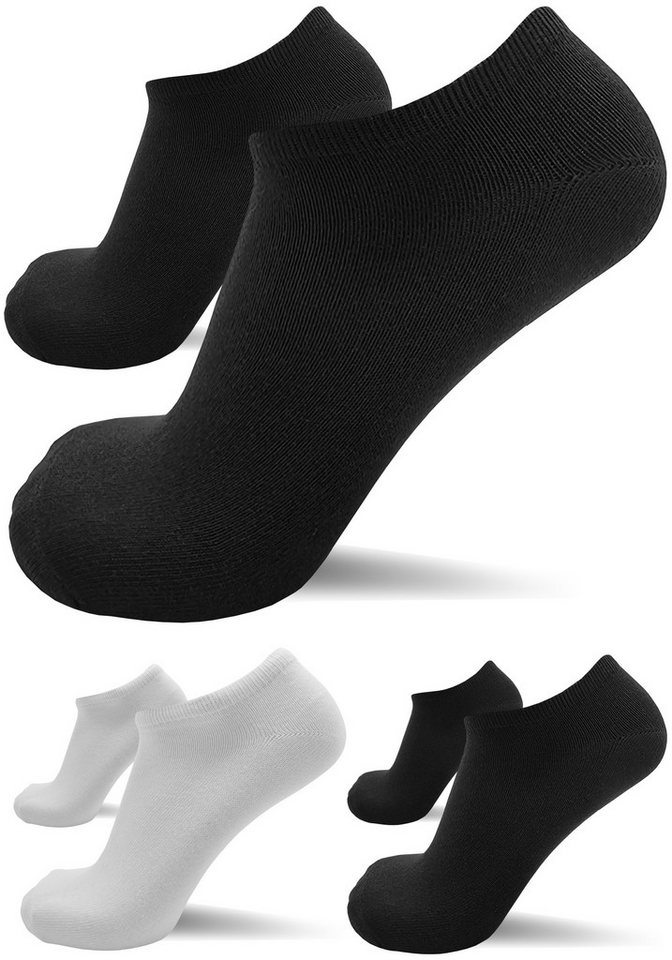 NAFT Sneakersocken 5-24 Paar Sneaker Socken Damen Herren, Größen 35-46, Weiß Schwarz (12-Paar) von NAFT