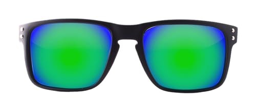 NAIF Unisex-Adult KALAMOS Sonnenbrille, Schwarz Matte & Green, Mittel von Naïf