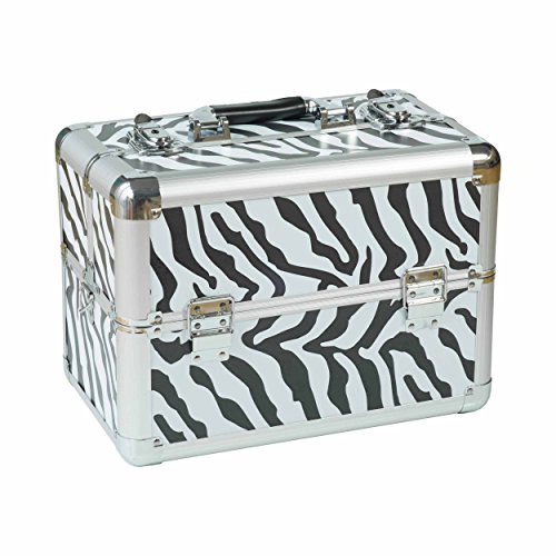 N&BF Kleiner Profi Kosmetikkoffer Zebrafarben | Robust Dank ABS Kunststoff & hochwertigen Alu | Abschließbares Beautycase mit 2 Etagen | Aufklappbare Fächer N&BF Kleiner Profi Kosmetikkoffer Zebrafarben | Robust Dank ABS Kunststoff & hochwertigen Alu | Abschließbares Beautycase mit 2 Etagen | Aufklappbare Fächer von N&BF