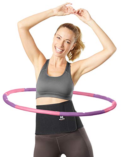 NAJATO Sports Hula Hoop Reifen Erwachsene – Wahlweise mit Bauchweggürtel – Hula Hoop Reifen für Deine Traumfigur – Hula Hoop 1,20 kg inkl. EBook (Lila + Pink & Bauchweggürtel) von NAJATO
