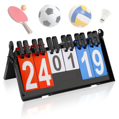NAJILI 6-Stellige Tragbare Flip-Anzeigetafel für Sport - Zähltafel Wettkämpfe - Badminton Volleyball Tischtennis Fußball Boxen - Punktezähler - PVC und ABS-Material - Indoor Outdoor NAJILI 6-Stellige Tragbare Flip-Anzeigetafel für Sport - Zähltafel Wettkämpfe - Badminton Volleyball Tischtennis Fußball Boxen - Punktezähler - PVC und ABS-Material - Indoor Outdoor von NAJILI