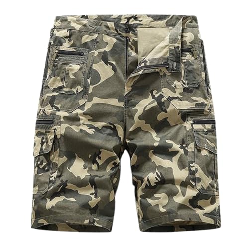 Herren-Outdoor-Sport-Fitness-Multifunktions-Shorts, multifunktionale Taktische Shorts (5X-Large,Camouflage) von NAKEAH