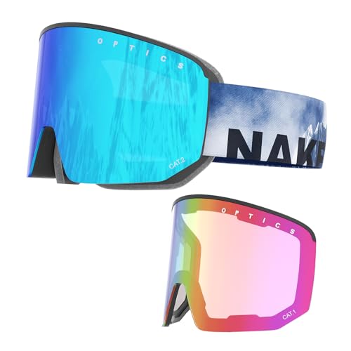 NAKED Optics The NOVA Skibrille Männer, Ski Brille Frauen, Snowboardbrille, Skibrille schlechtes Wetter, Skibrille mit Wechselgläsern, Skibrille für Brillenträger, Skiing Glasses von NAKED Optics