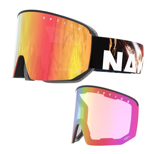 NAKED Optics The NOVA Skibrille Männer, Ski Brille Frauen, Snowboardbrille, Skibrille schlechtes Wetter, Skibrille mit Wechselgläsern, Skibrille für Brillenträger, Skiing Glasses von NAKED Optics