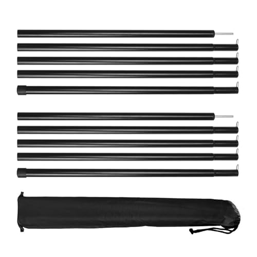 NAKIHOUSE 2 Stück Zeltstangen mit Aufbewahrungstasche, Aluminium Zeltstange Teleskopstange für Tarp, Zelt, Sonnensegel, Camping, verstellbar von 40cm-200cm, Schwarz NAKIHOUSE 2 Stück Zeltstangen mit Aufbewahrungstasche, Aluminium Zeltstange Teleskopstange für Tarp, Zelt, Sonnensegel, Camping, verstellbar von 40cm-200cm, Schwarz von NAKIHOUSE