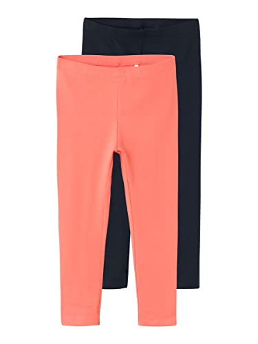 NAME IT Mädchen Nkfvivian 2p Capri F Noos Leggings, Coral, 122-128 EU von NAME IT