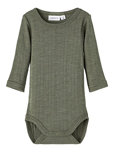 NAME IT Baby - Jungen Nbmwang Wool Ne.ls Body Solid Noos Xxiii, Beetle, 68 von NAME IT