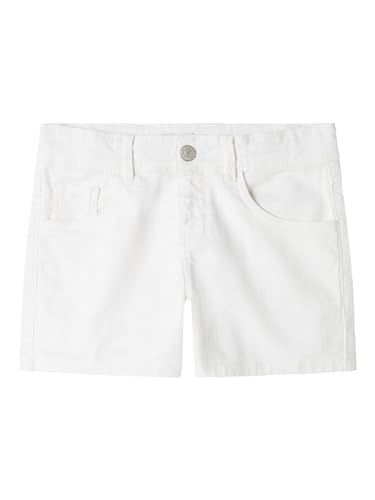 NAME IT Mädchen Nkfrose Reg Twi Shorts 8212-tp Noos, Bright White, 98 von NAME IT